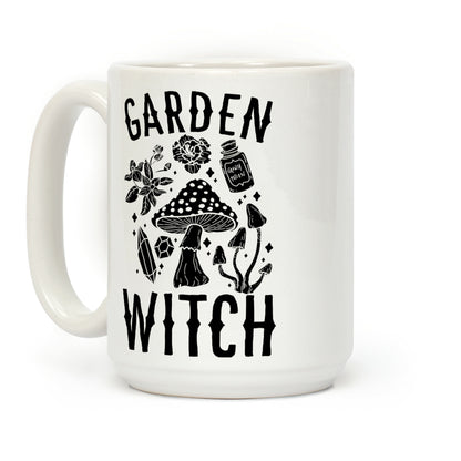 Garden Witch BLACK AND WHITE Coffee Mug