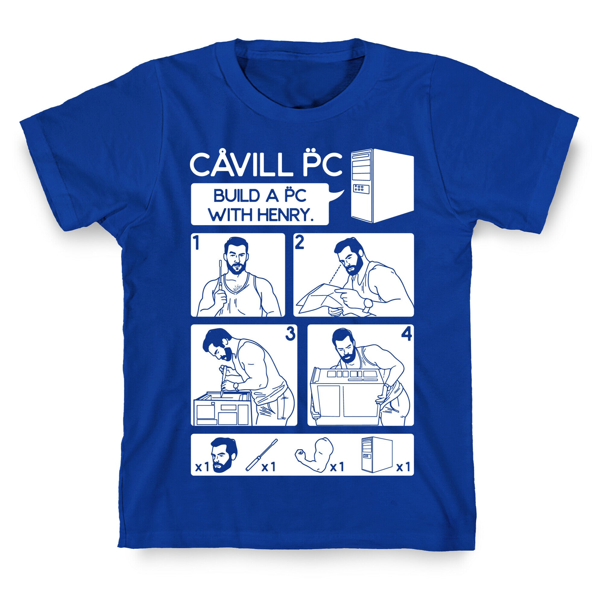 Cavill PC Parody White Print T-Shirt