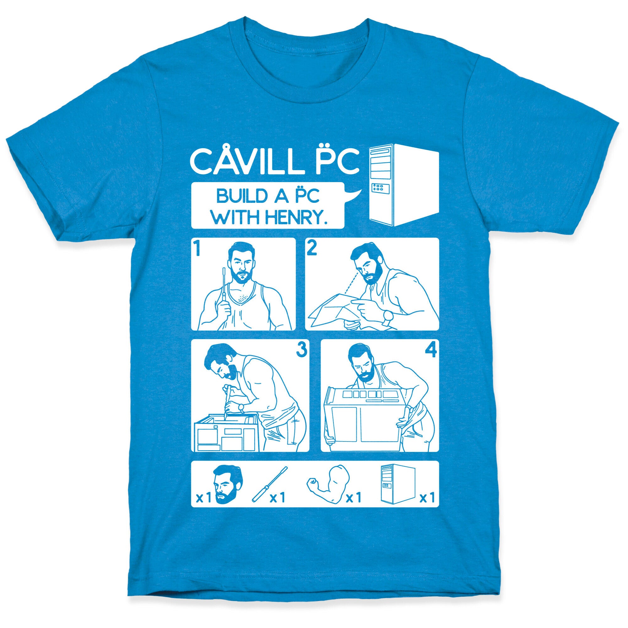 Cavill PC Parody White Print T-Shirt