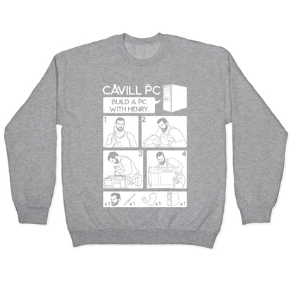 Cavill PC Parody White Print Crewneck Sweatshirt