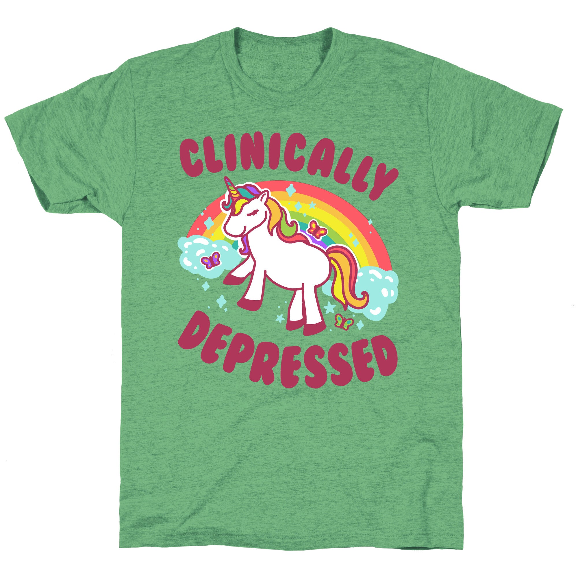 Clinically Depressed Unicorn Unisex Triblend Tee