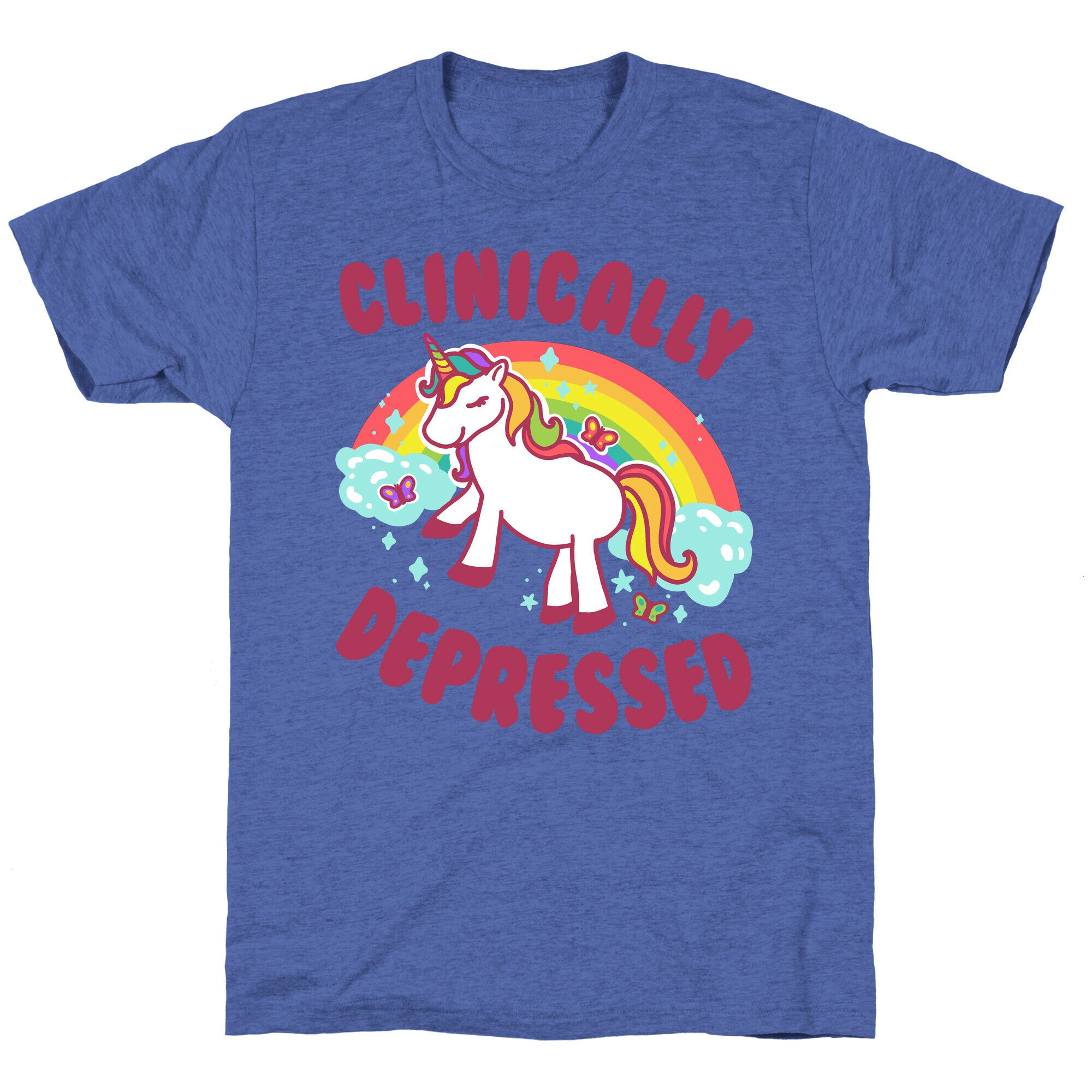 Clinically Depressed Unicorn Unisex Triblend Tee