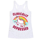 Clinically Depressed Unicorn Racerback Tank