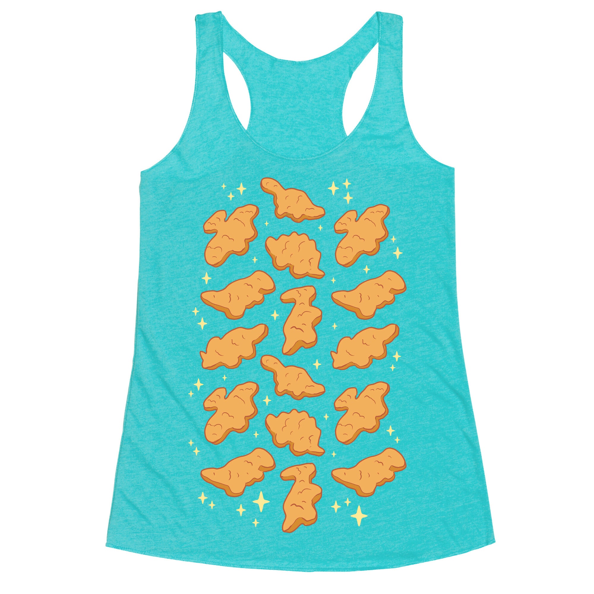Dino Nuggies Pattern Racerback Tank