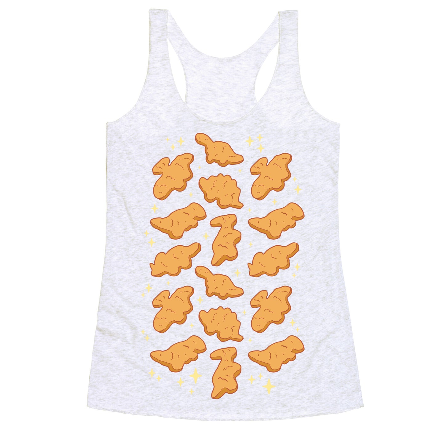 Dino Nuggies Pattern Racerback Tank