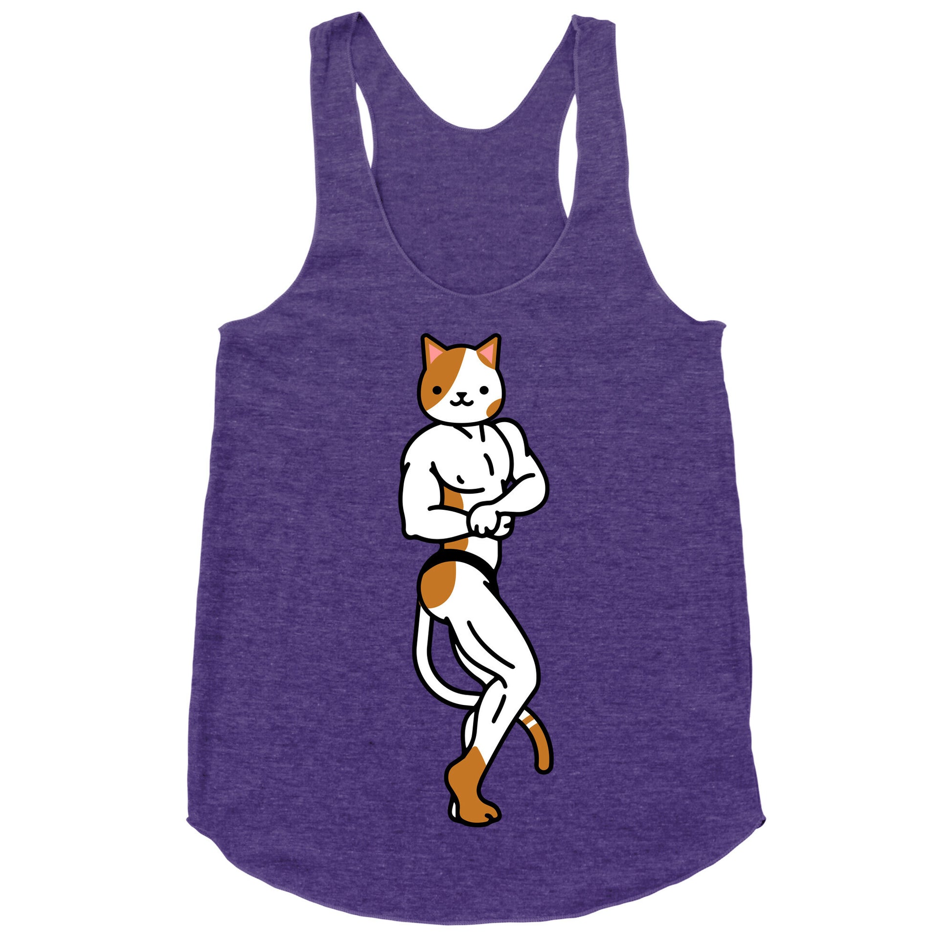 Buff Cat White and Brown Spotted Racerback Tank