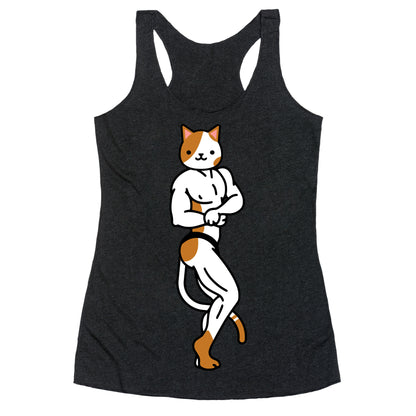 Buff Cat White and Brown Spotted Racerback Tank