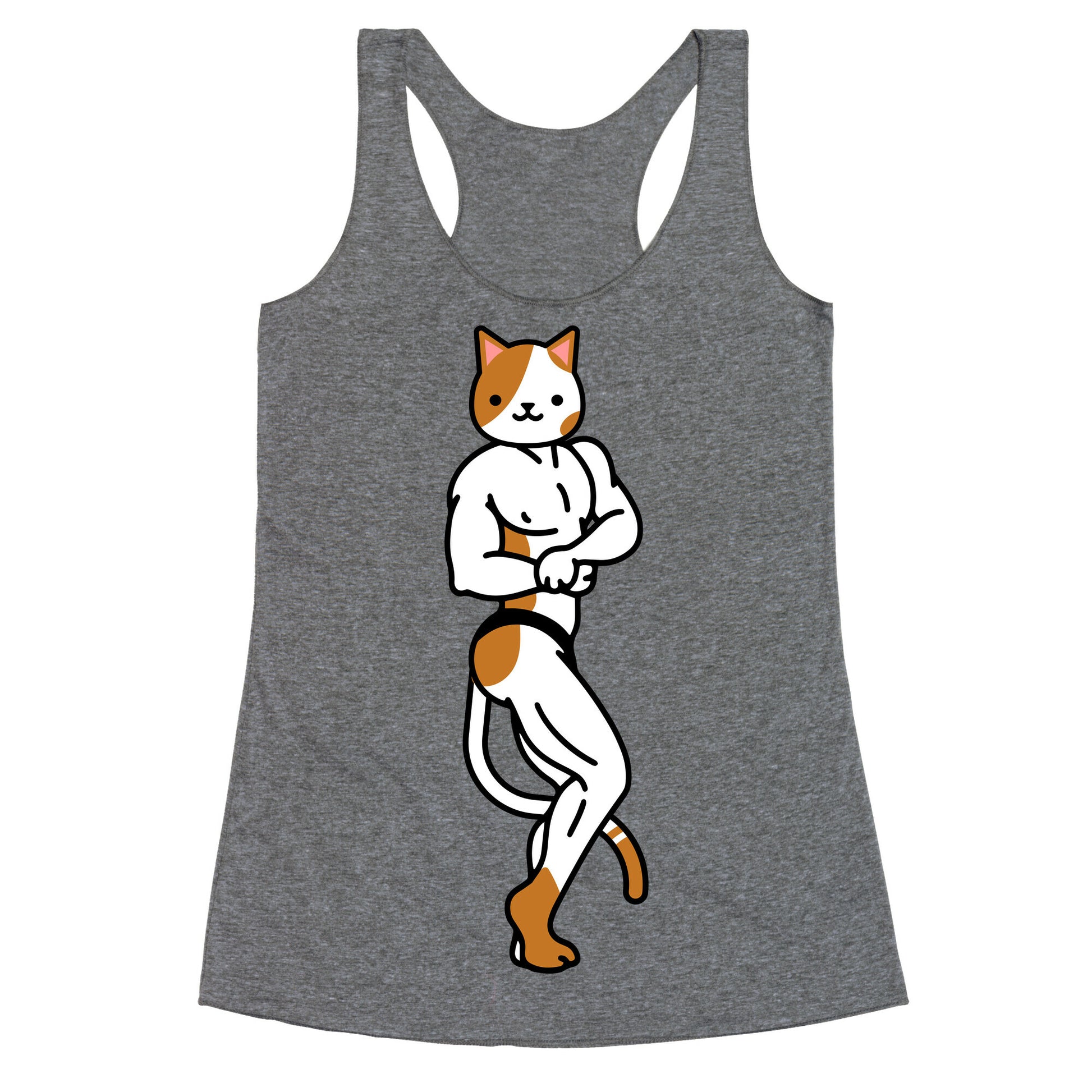 Buff Cat White and Brown Spotted Racerback Tank