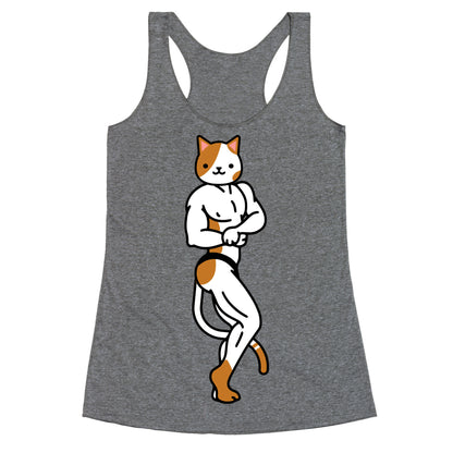 Buff Cat White and Brown Spotted Racerback Tank