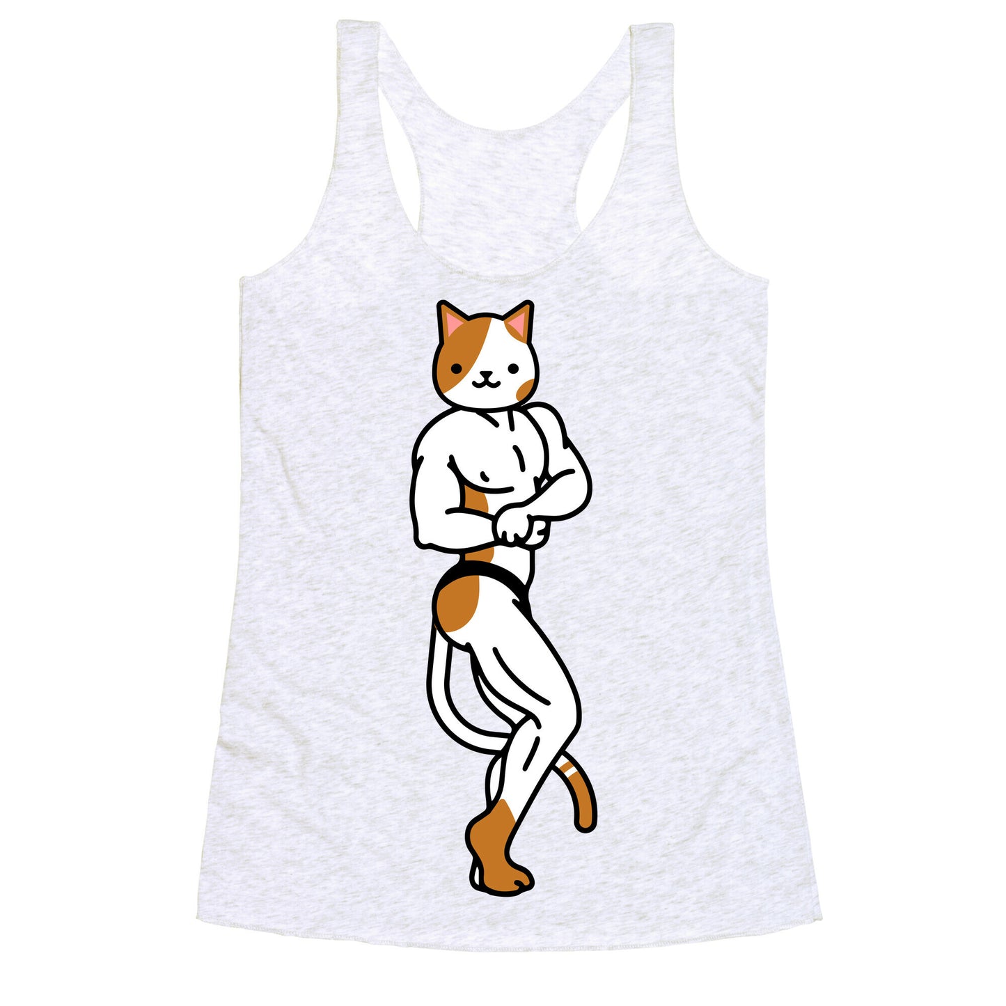 Buff Cat White and Brown Spotted Racerback Tank