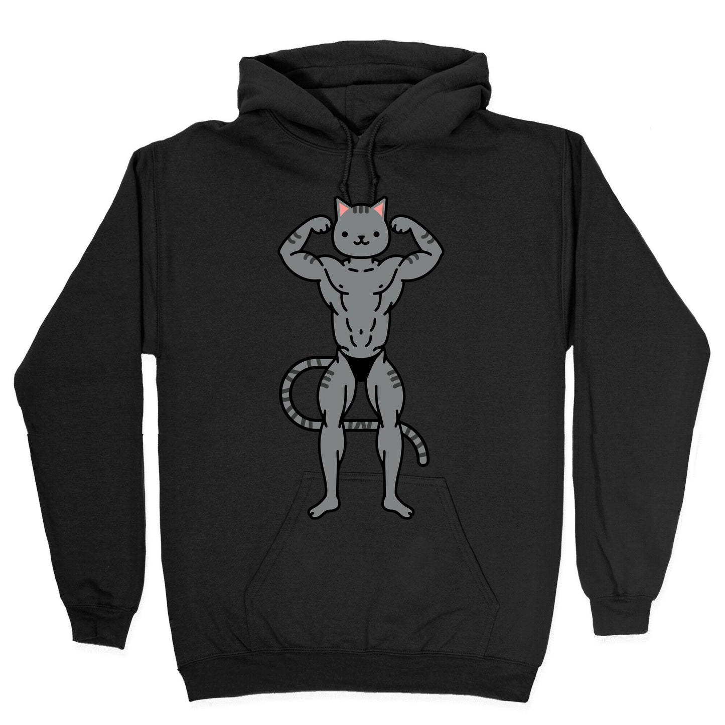 Buff Cat Grey Stripe Hoodie