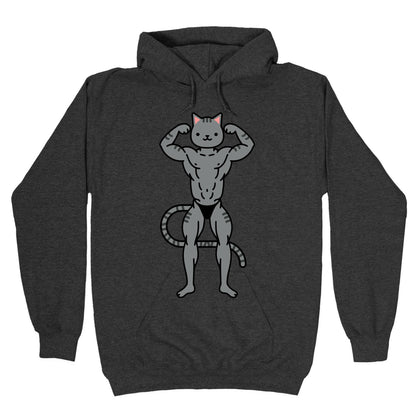 Buff Cat Grey Stripe Hoodie