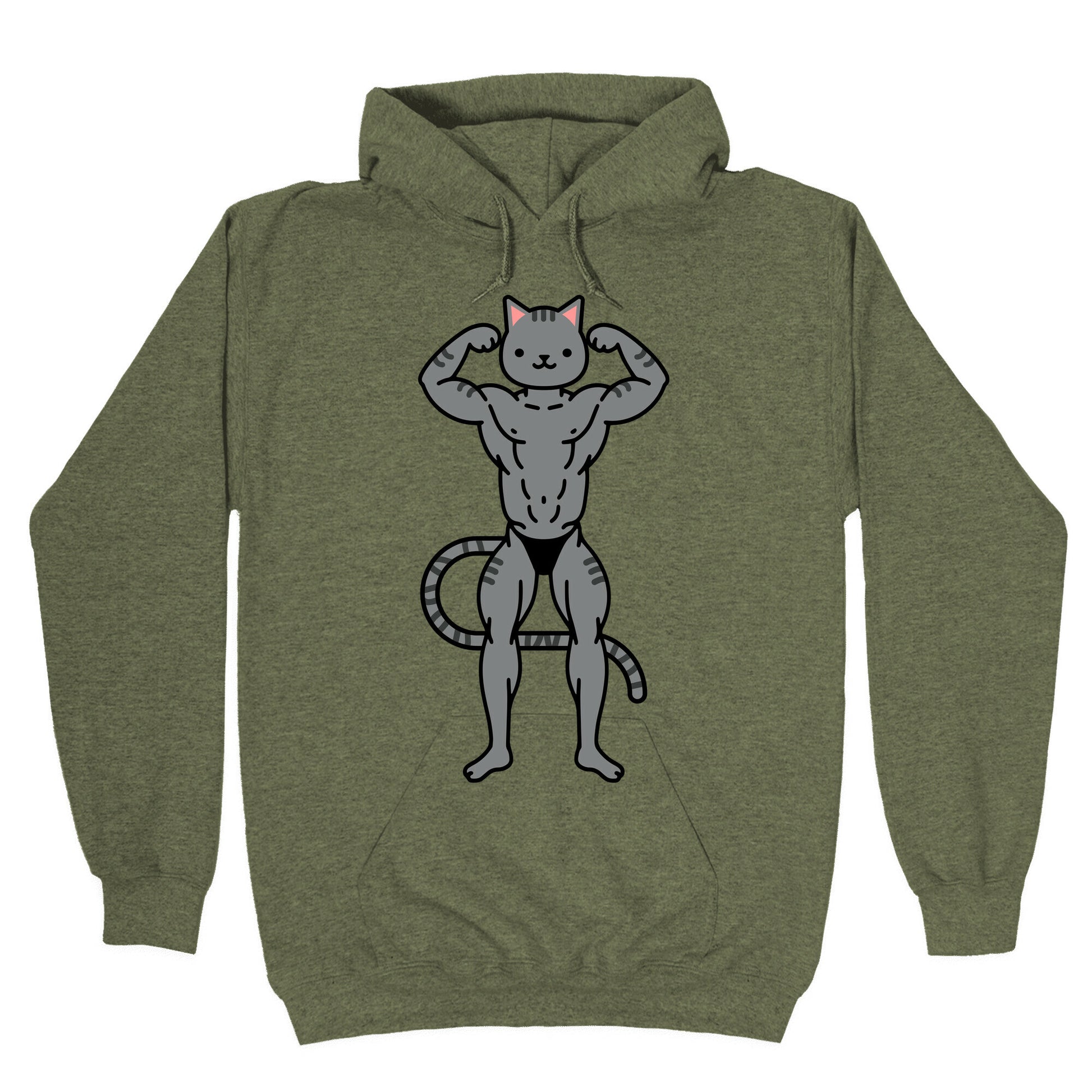 Buff Cat Grey Stripe Hoodie
