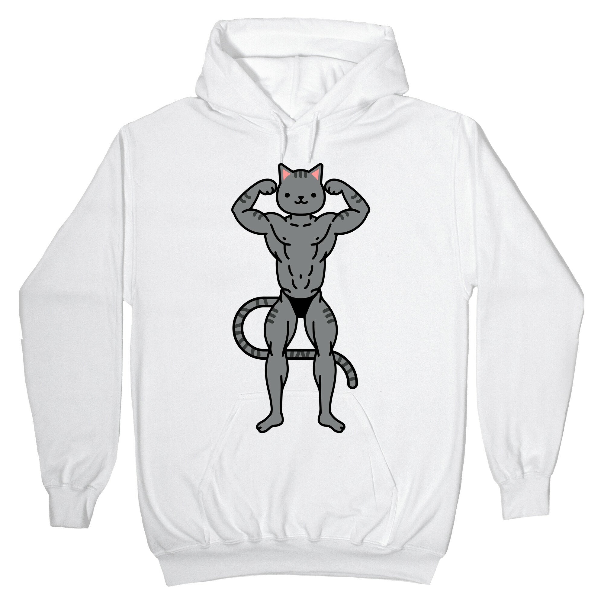 Buff Cat Grey Stripe Hoodie