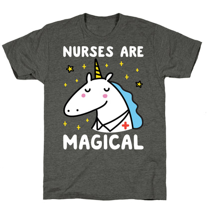 Nurses Are Magical Unicorn Triblend Tee