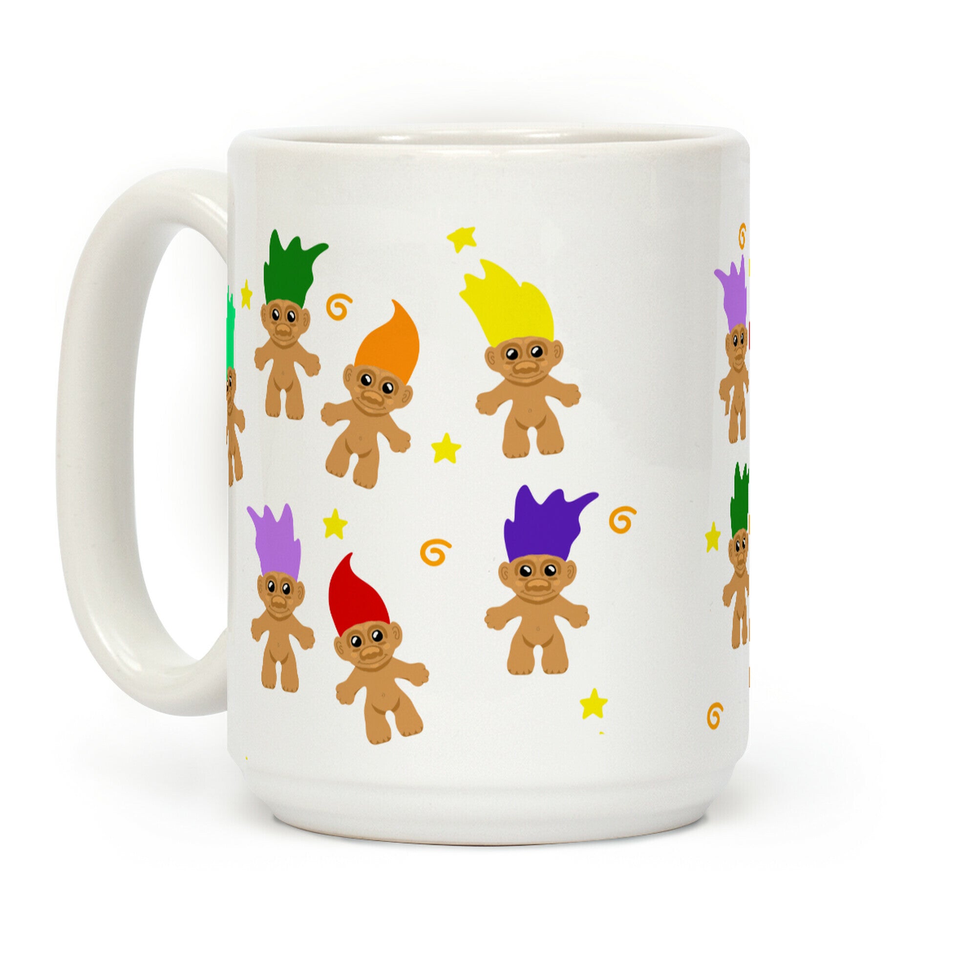 Rainbow Troll Pattern Coffee Mug