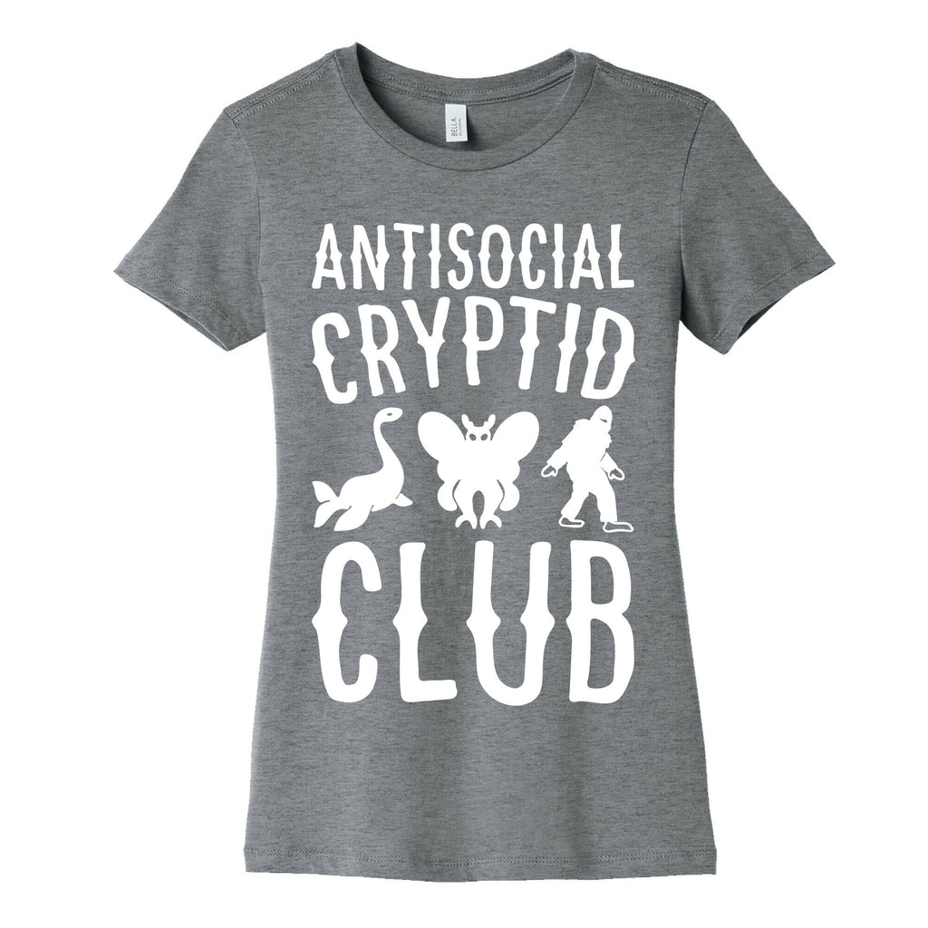 Antisocial Cryptid Club White Print Women's Cotton Tee