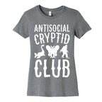 Antisocial Cryptid Club White Print Women's Cotton Tee