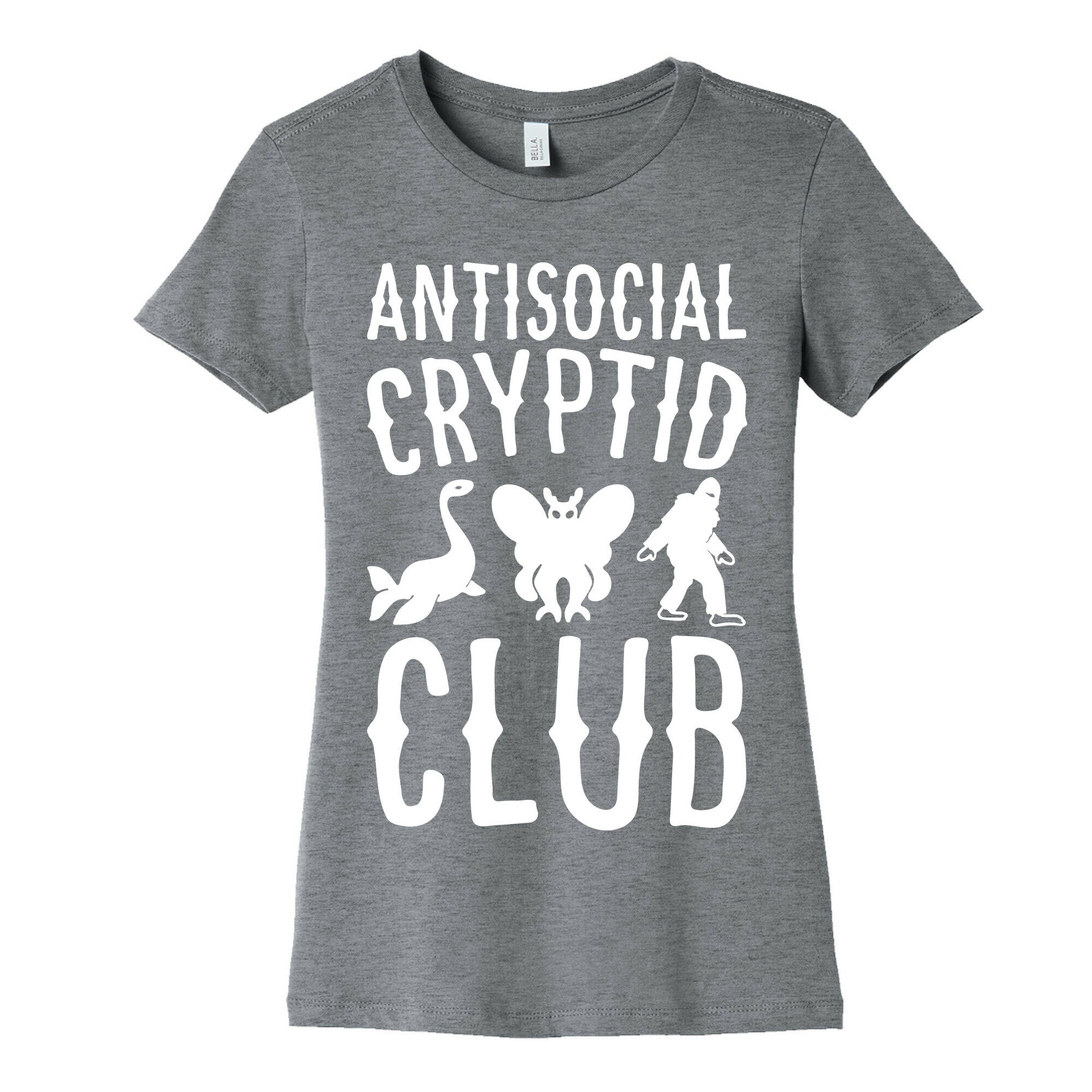 Antisocial Cryptid Club White Print Women's Cotton Tee