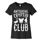 Antisocial Cryptid Club White Print Women's Cotton Tee