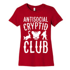 Antisocial Cryptid Club White Print Women's Cotton Tee