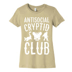 Antisocial Cryptid Club White Print Women's Cotton Tee