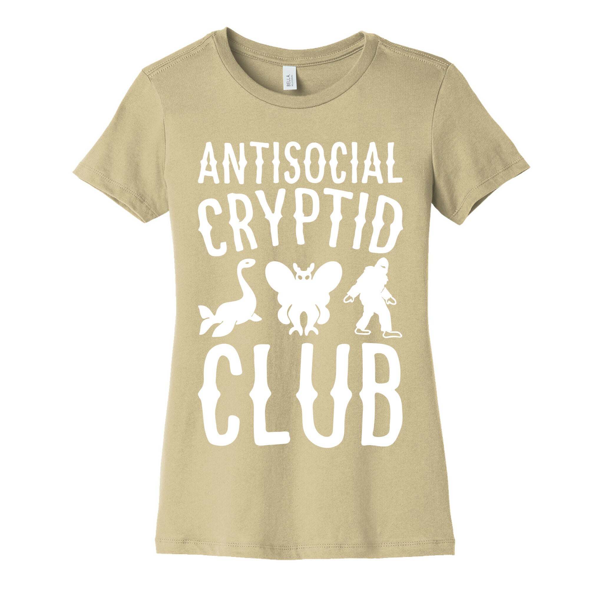 Antisocial Cryptid Club White Print Women's Cotton Tee