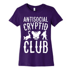 Antisocial Cryptid Club White Print Women's Cotton Tee
