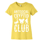 Antisocial Cryptid Club White Print Women's Cotton Tee