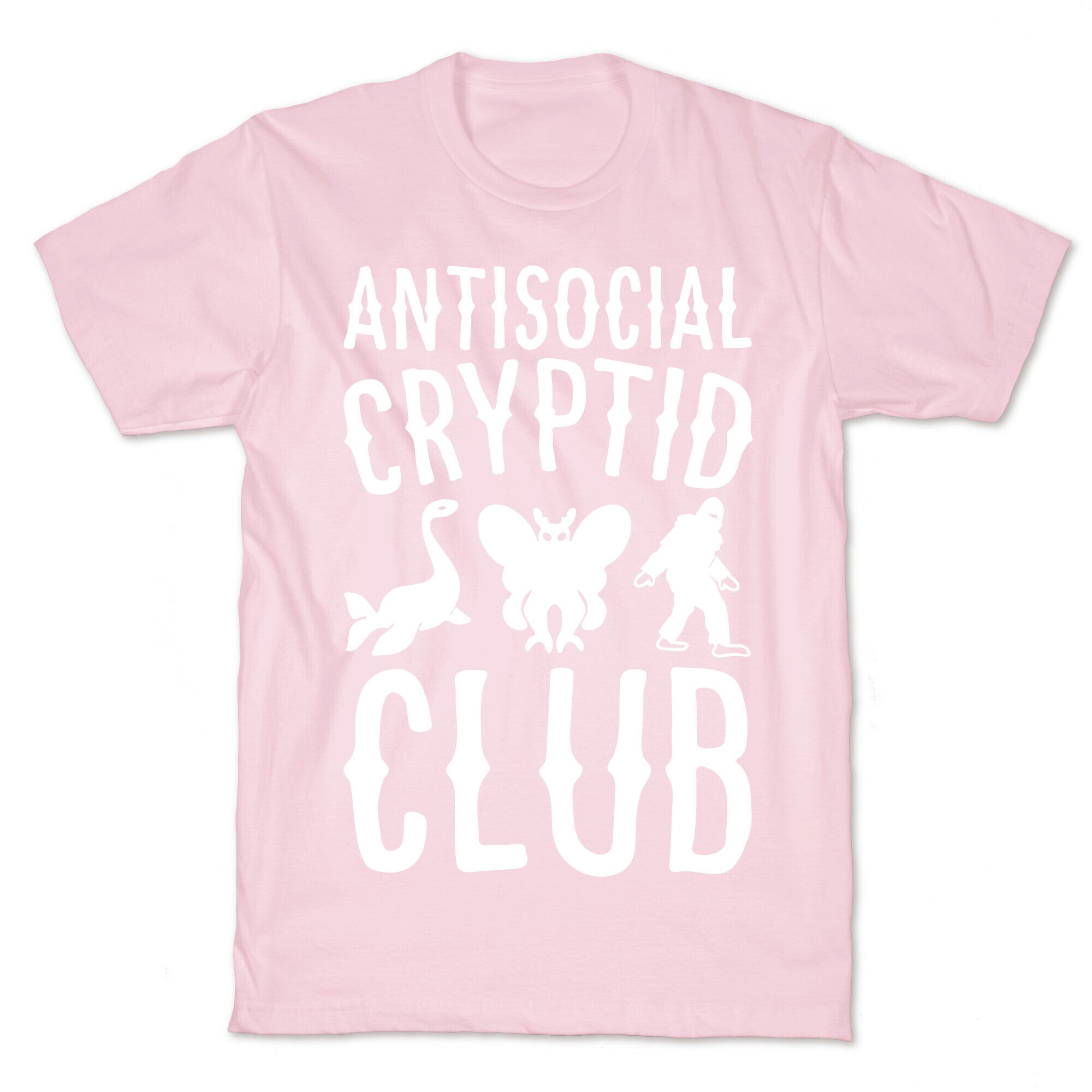 Antisocial Cryptid Club White Print T-Shirt