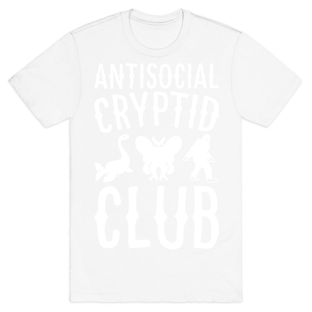 Antisocial Cryptid Club White Print T-Shirt