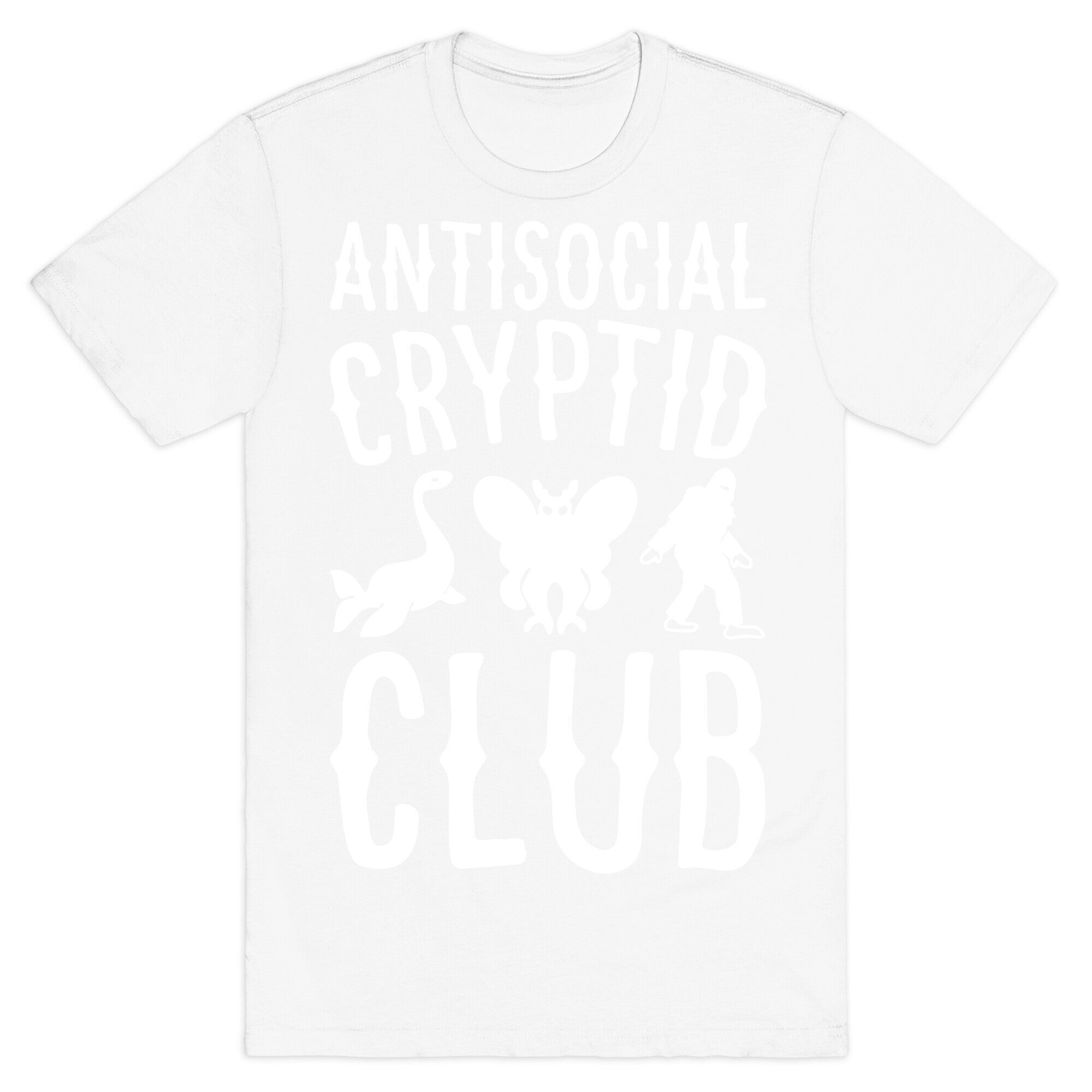 Antisocial Cryptid Club White Print T-Shirt