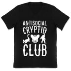Antisocial Cryptid Club White Print V-Neck
