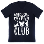 Antisocial Cryptid Club White Print V-Neck