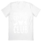 Antisocial Cryptid Club White Print V-Neck