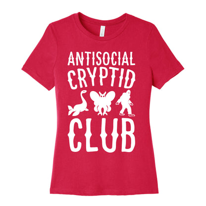 Antisocial Cryptid Club White Print Women's Cotton Tee