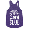 Antisocial Cryptid Club White Print Racerback Tank