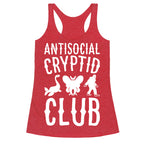 Antisocial Cryptid Club White Print Racerback Tank