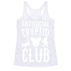 Antisocial Cryptid Club White Print Racerback Tank
