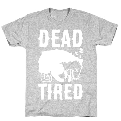 Dead Tired Possum Parody White Print T-Shirt
