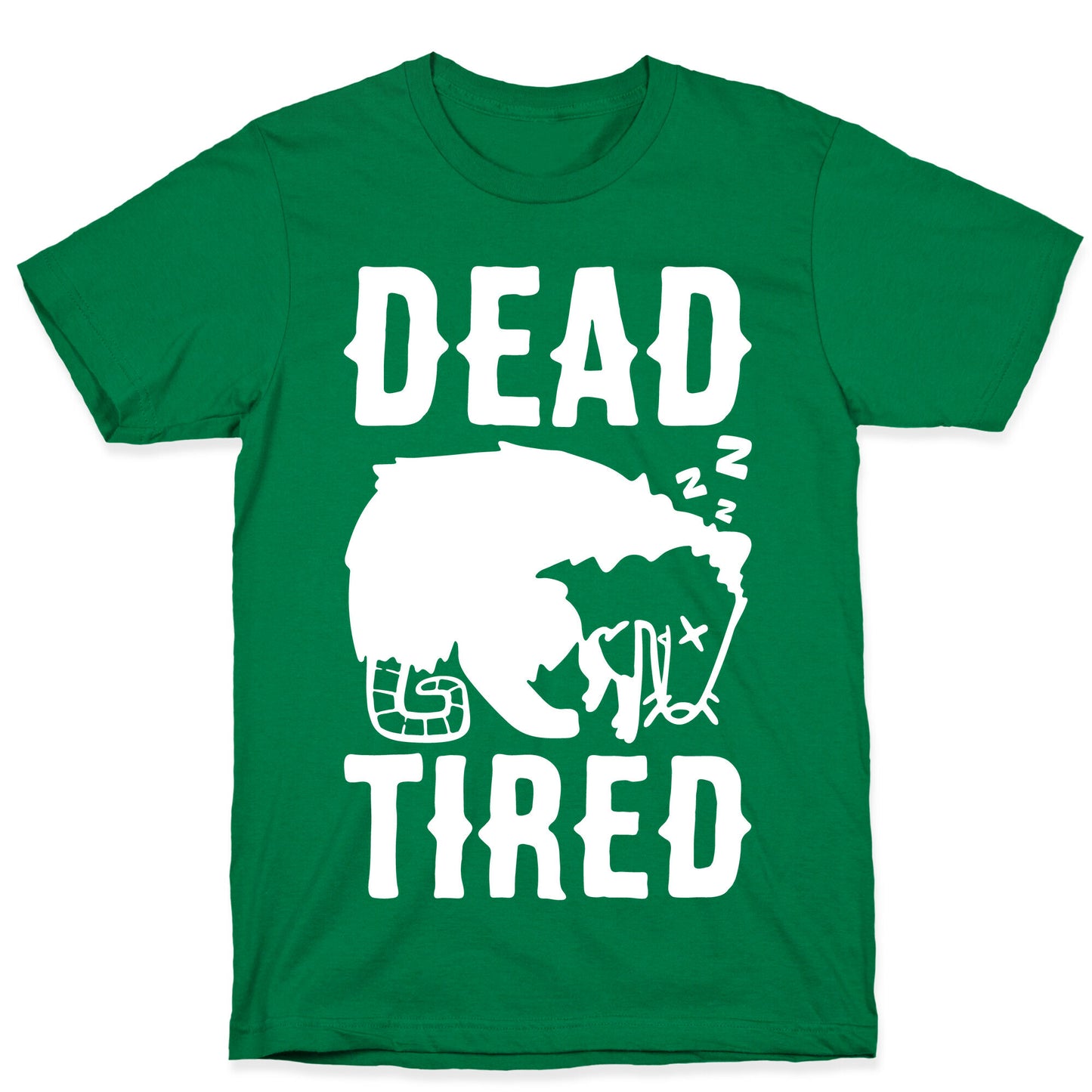 Dead Tired Possum Parody White Print T-Shirt