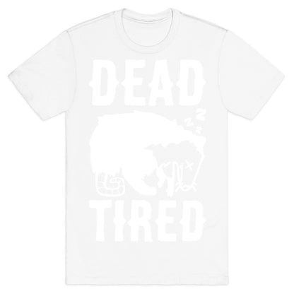 Dead Tired Possum Parody White Print T-Shirt