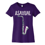 Asaxual White Print Women's Cotton Tee