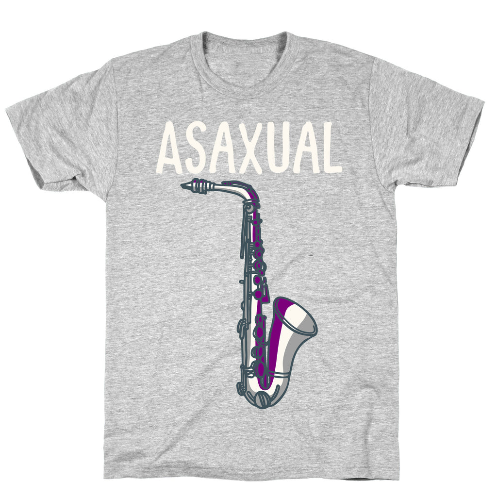 Asaxual White Print T-Shirt