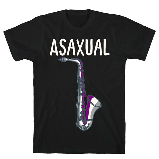 Asaxual White Print T-Shirt