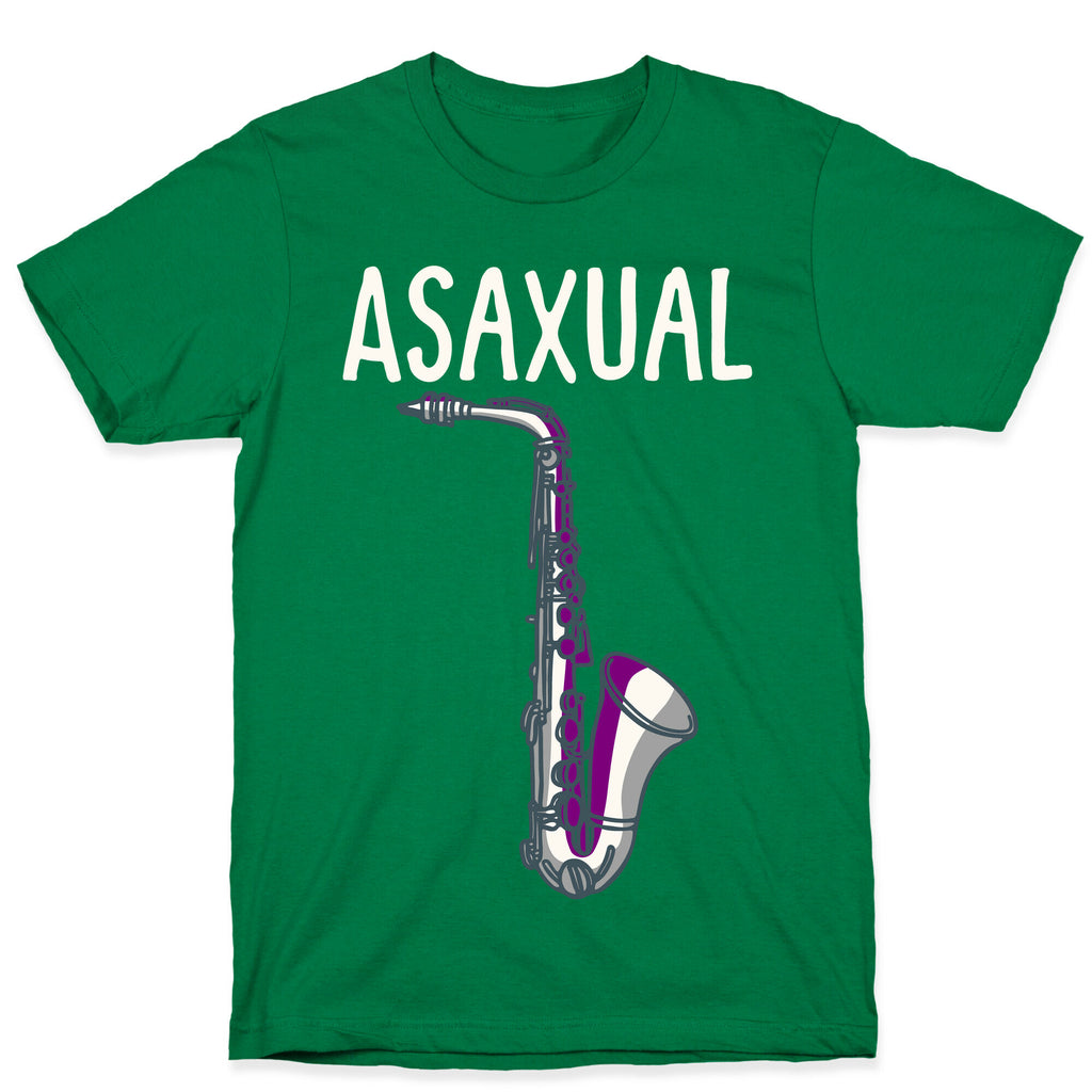 Asaxual White Print T-Shirt