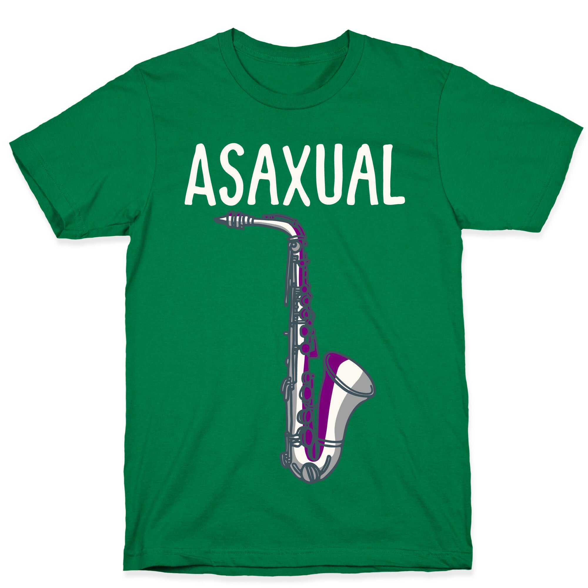 Asaxual White Print T-Shirt