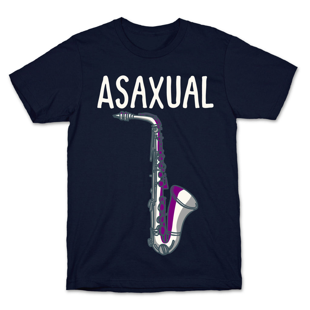 Asaxual White Print T-Shirt