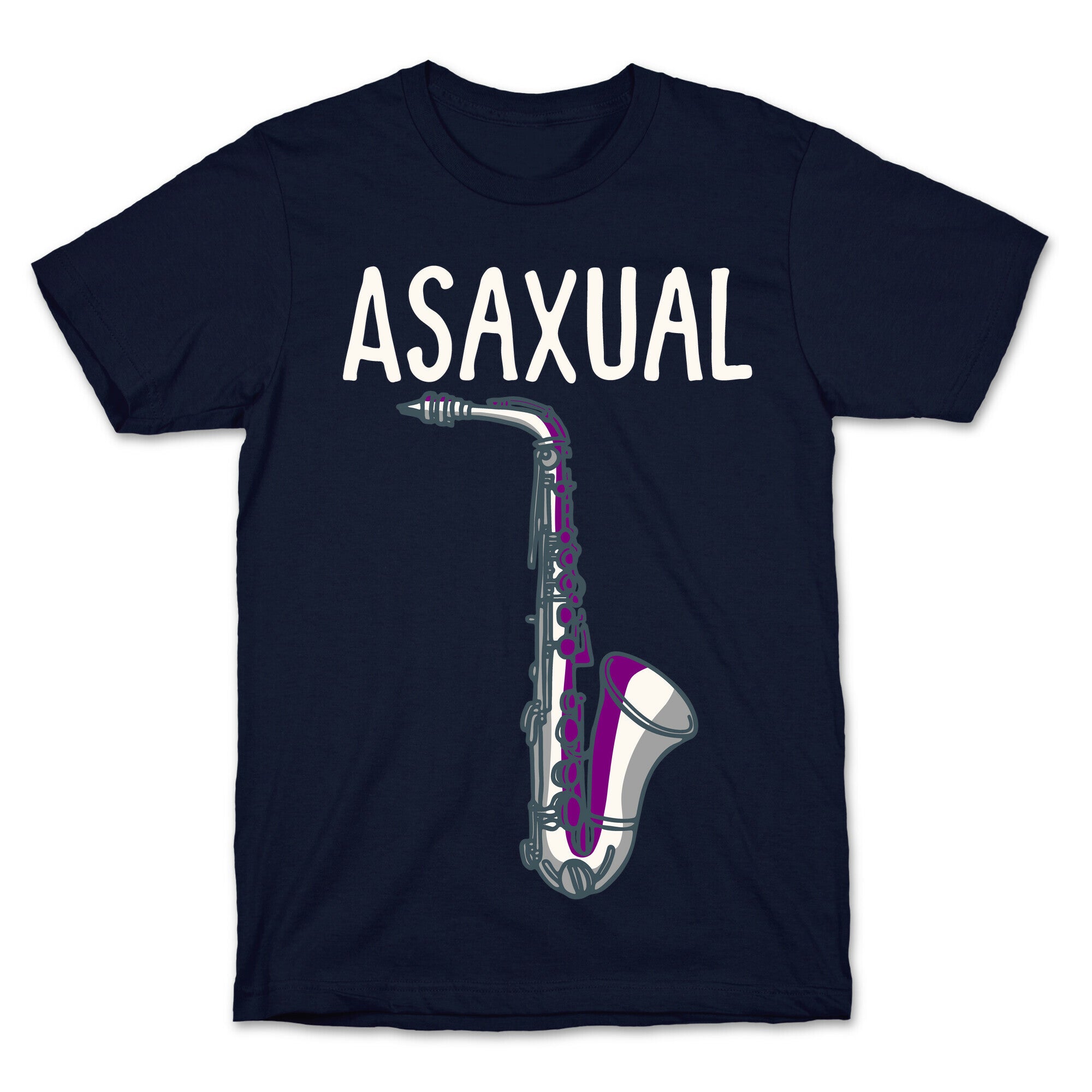 Asaxual White Print T-Shirt