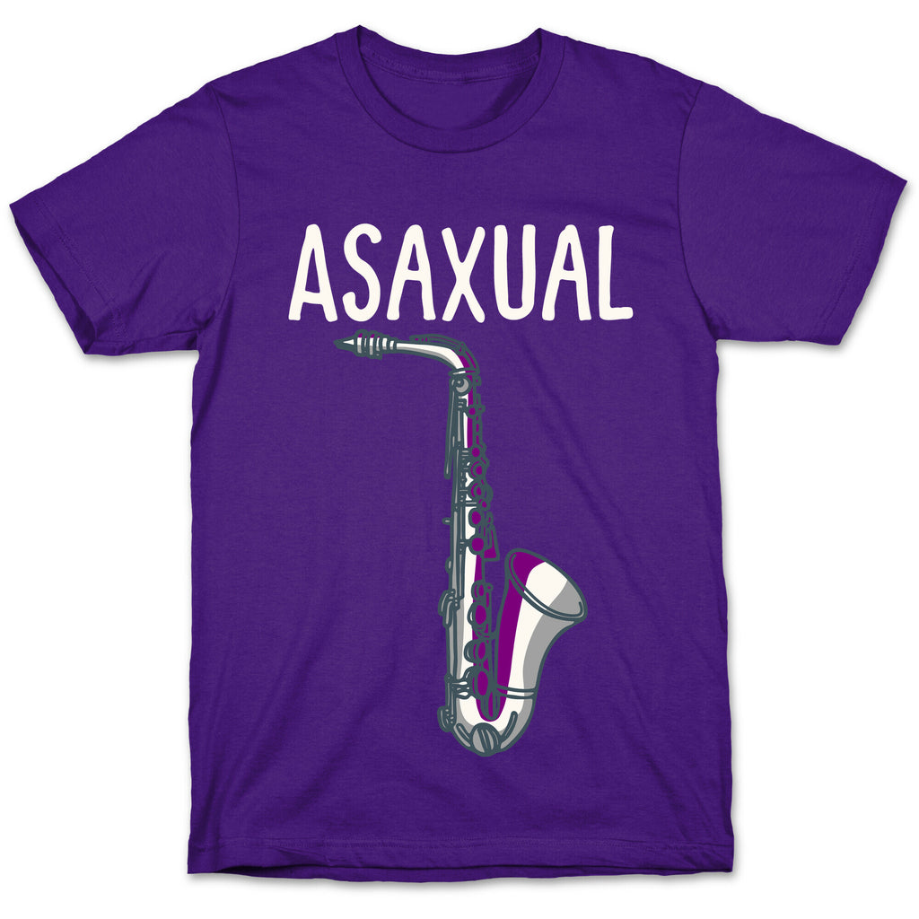 Asaxual White Print T-Shirt